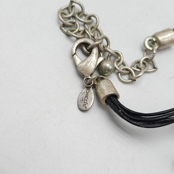 Chicos Multicolor Enamel Medallion Pendant Necklace With Black Cord BoHo - Picture 5 of 6